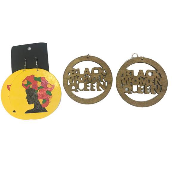 Unbranded Jewelry - Black Woman Queen Fashion Earrings 2 Pairs New